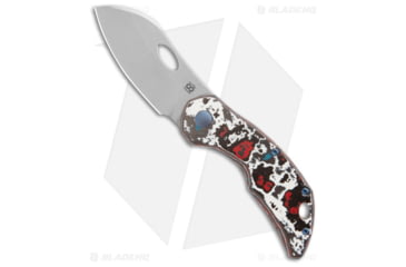 Image of Olamic Cutlery Busker Largo Folding Knife, 2.50in, CPM MagnaCut, Sheepsfoot Blade, Titanium Black/Blue/Red/White Handle, Steel/Black/Blue/Red/White, 5.875in, BHQ-189601