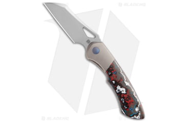 Image of Olamic Cutlery WhipperSnapper BL Folding Knife, 2.875in, CPM-S90V, Wharncliffe Blade, Carbon Fiber, Titanium Bronze Handle, Nebula Fat, Steel/Bronze, 6.875in, BHQ-182538