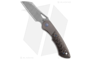 Image of Olamic Cutlery WhipperSnapper BL Folding Knife, 2.875in, Damascus, Wharncliffe Blade, Carbon Fiber, Titanium Black Handle, Black/Black, 6.875in, BHQ-182547