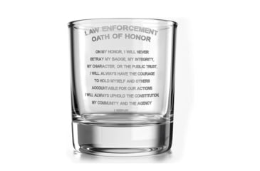 Image of Old Southern Brass Police Officer Oath of Honor - Whiskey Glass - 10 oz capacity 2DB97130, Law Enforcement Oath of Honor - OSB-WG-LEOOH