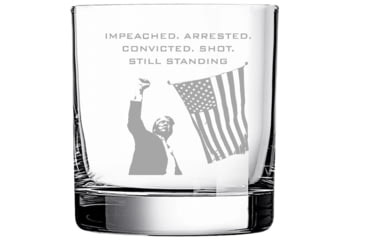 Image of Old Southern Brass Still Standing The Iconic Moment Trump Stands Tall Whiskey Glass, Clear, 10 oz, OSB-TRUMPWG