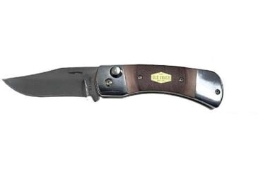 Image of Old Timer Bruin Auto Automatic Folding Knife, 2.8in, Stainless Steel, Drop Point, Delrin Brown Handle, 1237450
