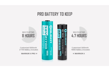 Image of Olight Warrior X Pro 2100 Lumens LED Rechargeable Tactical 546 Yard Long Throw Flashlight with 5000mAh Rechargeable Battery