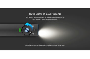 Image of Olight Arkfeld Pro 1300 Lumens LED Rechargeable Flashlight with UV Light &amp; Green Laser, Black, ARKFELD-PRO-3R-BKV