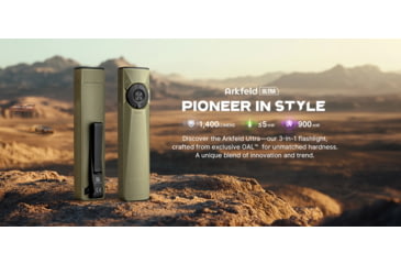 Image of Olight Arkfeld Ultra 1400 Lumens LED Flashlight w/Green Laser Sight, Olive Green, Arkfeld Ultra