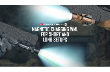 Image of Olight Baldr Pro R Rechargeable And Green Laser Combo LED Flashlight, Cool White, 1350 Lumens, Black, FL-OL-BALDRPROR-BK