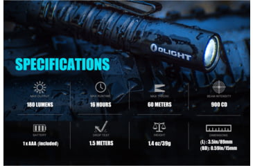 Image of Olight I3T 180 Lumens LED Dual-Output Slim EDC Flashlight