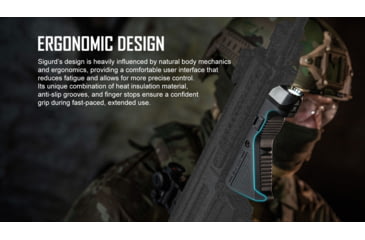 Image of Olight Olight Sigurd Black Angled Foregrip with Built-in 1450 Lumen Rechargeable Tactical Flashlight, Black, FL-OL-SIGURD-BK