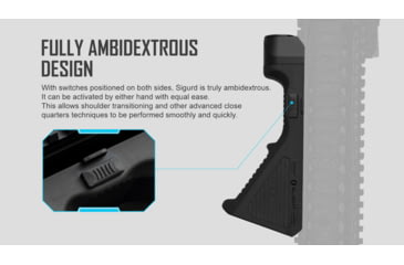 Image of Olight Olight Sigurd Black Angled Foregrip with Built-in 1450 Lumen Rechargeable Tactical Flashlight, Black, FL-OL-SIGURD-BK