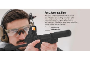 Image of Osight X 1x21-24mm Reflex Red Dot Sight, 3 MOA Dot, Black, Osight X