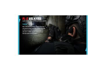 Image of Olight PL-2 Valkyrie Rail Mounted LED Pistol Light, Picatinny and Glock Rails, CREE XHP35 HI CW LED, 1200 Lumens, Includes 2 x CR123As, Black, PL-2-VALKYRIE
