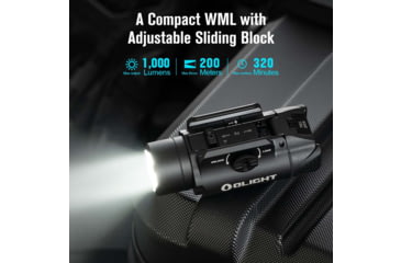 Image of Olight PL-3S Valkyrie, 200/450/1,000 Lumens LED, Weapon Light, Black Anodized, PL3SBK
