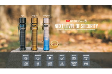 Image of Olight Warrior Mini 2 Rechargeable EDC LED Flashlight, 1750 Lumens, Tan, FL-OL-WARMINI2-TN
