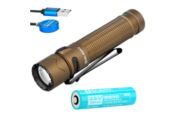Image of Olight Warrior Mini 2 Rechargeable EDC LED Flashlight, 1750 Lumens, Tan, FL-OL-WARMINI2-TN