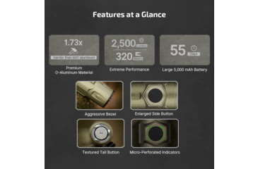 Image of Olight Warrior Ultra 21700 Lithium Ion 2500 Lumens LED Tactical Flashlight, OD Green, WARRIORULTRAOG