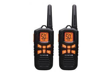 Image of Olympia R500 Waterproof Two-Way Radio,42 Mile Range,Black w/ Orange Trim OLYPR500
