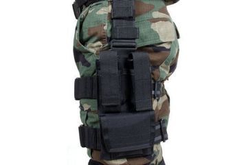 Image of BlackHawk OMEGA DBL PISTOL/SGL CUFF POUCH BLACK 56PMCPBK