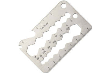 Image of Onehundred Tuls Lucy Multi-tool, Titanium, Credit Card Size, 3.25in X 2.13in X .04in, 100.02.03.2 LUCY TI