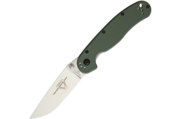 Image of Ontario Knife 8828 RAT II Linerlock Folding Knife, 3in Satin D2 Tool Steel Drop Point, OD Green G10 Handle, OD Green, 8828 OD GREEN