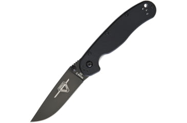 Image of Ontario Knife 8830 RAT II Linerlock D2 Folding Knife, 3in Black D2 Tool Steel Drop Point, Black G10 Handle, Black, 8830 BLACK