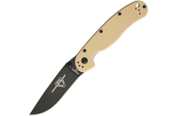 Image of Ontario Knife 8830DT RAT II Linerlock D2 Folding Knife, 3in Black D2 Tool Steel Drop Point, Desert Tan G10 Handle, ON8830DT
