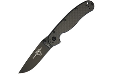 Image of Ontario Knife 8834 RAT II Linerlock D2 CF Folding Knife, 3in Black D2 Tool Steel Drop Point, Carbon Fiber Handle, 8834