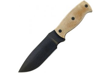 Image of Ontario Knife Afghan Fixed Blade Knife, Tan Micarta Handle, Black Blade, Plain OK9419TM