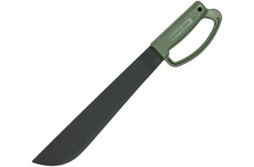 Image of Ontario Knife Camp Plus Machete Knife, 12.5 black coated 1075HC steel blade, Green plastic handle, 8510DTC