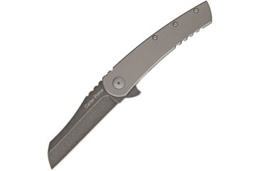 Image of Ontario Knife Carter Prime Titanium EDC Folding Knife,3.5in,D2 Tool Steel,Standard Edge,Wharncliffe,Black Stonewash,Gray,Titanium Handle ON8875