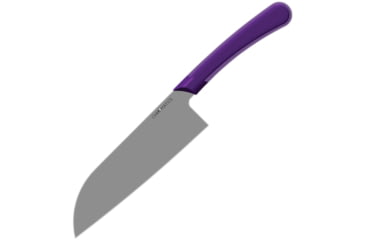 Image of Ontario Knife Chromatics Santoku Second Knife, 11.88in Overall, 6.5in Satin Finish 440A Stainless Blade, Purple Rubberized Plastic Handle, 3530X