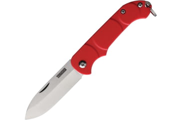Image of Ontario Knife OKC Traveler Folding Knife, 3in Closed, 2.25in Satin Stainless Blade, Red Plastic Handle, 8901RED