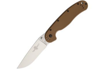 Image of Ontario Knife Rat 1 Linerlock Coyote Brown Folding Knife,3.5in,D2 Tool Steel,Standard Edge,Satin,Tan,Nylon Handle ON8867CB