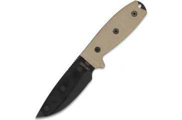 Image of Ontario Knife Rat 3 Fixed Blade Knife, Canvas Linen Micarta Handle, Serrated OK8631