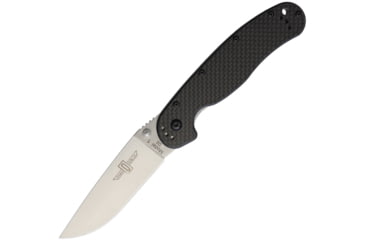 Image of Ontario Knife RAT I Carbon Fiber D2 Steel Folding Knife, 3.5 satin finish D2 tool steel blade, G10 and carbon fiber handle, 8867CF