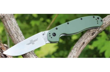 Image of Ontario Knife RAT I Linerlock Folding Knife, 3.5in, AUS-8 Stainless, Foliage Handle, O8848FG