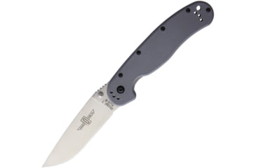 Image of Ontario Knife RAT I Linerlock Gray Folding Knife, 3.5 satin finish AUS-8 stainless blade, Gray textured nylon handle, 8848GY COOL GRAY