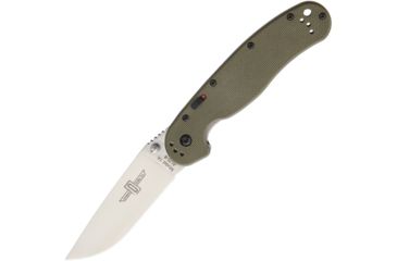 Image of Ontario Knife RAT1A SP Linerlock A/O OD Folding Knife,3.625in,AUS-8 Steel,Standard Edge,Satin,Green,G10 Handle ON8870OD
