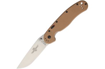 Image of Ontario Knife RAT1A SP Linerlock A/O Tan Folding Knife,3.625in,AUS-8 Steel,Standard Edge,Satin,Tan,G10 Handle ON8870TN