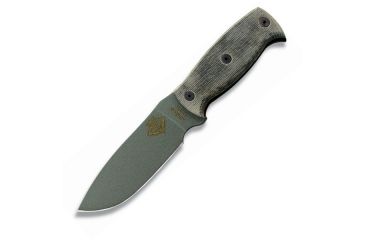Image of Ontario Knife RBS Afghan Fixed Blade Knife, Black Micarta Handle, Gray Blade, Plain OK9447BM