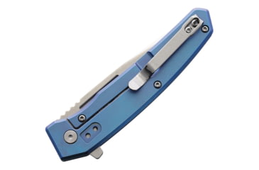 Image of Ontario Knife Ti22 Ultrablue Folding Knife, 4.25in Closed, 3.25in Satin AUS-8 Tanto Blade, Blue Anodized Titanium Handle, ON9800