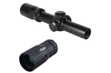 Image of AIM Sports Inc 1-4x24G Tri-Illuminated First Focal Plane Scope/Mil-Dot Reticle/Rings JFF1424G w/ Trybe Optics Enhancer - Magnification Doubler