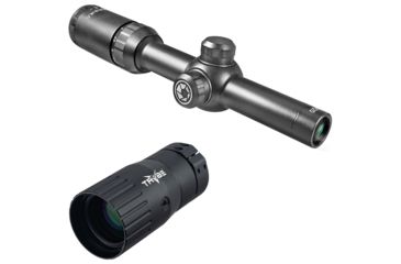 Image of OP Exclusive - Barska 1.5-4.5x20 Waterproof Tactical Rifle Scope, Mil Dot w/ Scope Rings AC10770 w/ Trybe Optics Enhancer - Magnification Doubler