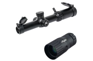 Image of Black Spider Optics 1-4x24 Illuminated Rifle Scope, Matte Black, BSO1-4X24 w/ Trybe Optics Enhancer - Magnification Doubler