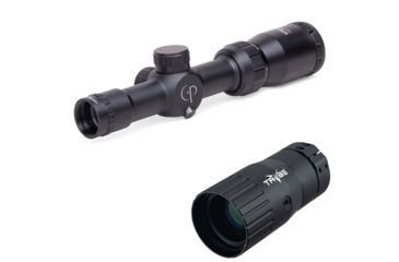 Image of OP Exclusive - CenterPoint Spectrum 1-4x24mm FFP Rifle Scope, Black, LR142FFP1 w/ Trybe Optics Enhancer - Magnification Doubler