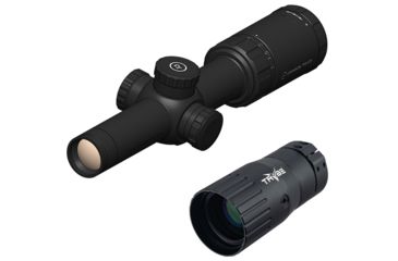 Image of OP Exclusive - Crimson Trace 2 Series Tactical Rifle Scope, 1-4x24mm, FFP, 30mm Tube, SR4-MOA Illuminated Reticle, Black, CTA-2104 w/ Trybe Optics Enhancer - Magnification Doubler