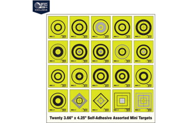 Image of OP Exclusive - EZ2C Targets Self-Adhesive Mini 20 Assorted Styles 3.67x4.25in Chartreuse and Black Ink, Tear-Off Pad of 20, Chartreuse, EZ2CM20C