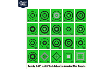 Image of OP Exclusive - EZ2C Targets Self-Adhesive Mini 20 Assorted Styles 3.67x4.25in Green and Black Ink, Tear-Off Pad of 20, Green, EZ2CM20G