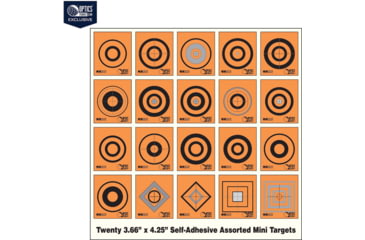 Image of OP Exclusive - EZ2C Targets Self-Adhesive Mini 20 Assorted Styles 3.67x4.25in Orange and Black Ink, Tear-Off Pad of 20, Orange, EZ2CM20K