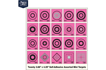 Image of OP Exclusive - EZ2C Targets Self-Adhesive Mini 20 Assorted Styles 3.67x4.25in Pink and Black Ink, Tear-Off Pad of 20, Pink, EZ2CM20P