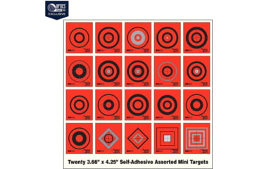 Image of OP Exclusive - EZ2C Targets Self-Adhesive Mini 20 Assorted Styles 3.67x4.25in Red and Black Ink, Tear-Off Pad of 20, Red, EZ2CM20R